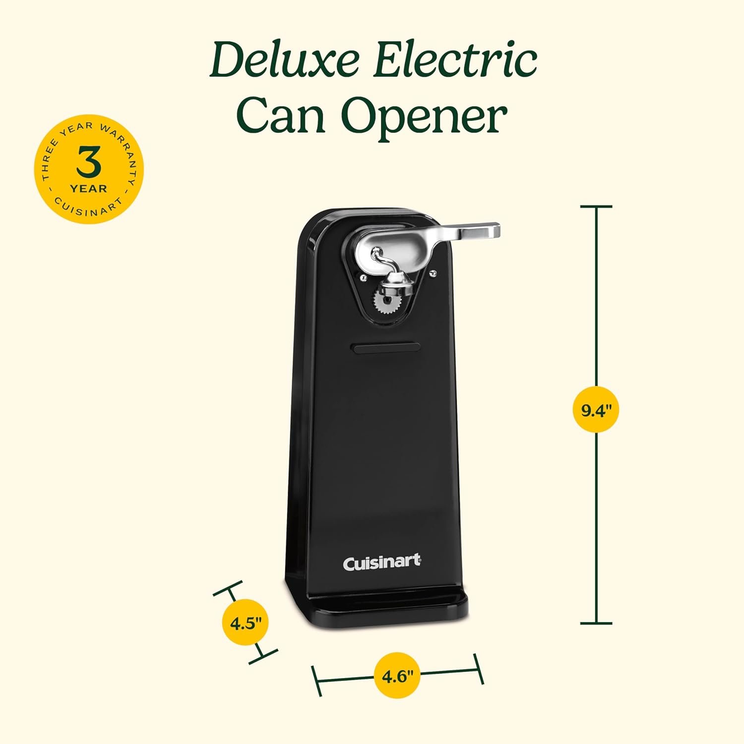 Cuisinart Electric Can Opener, One-Touch Operation, Black